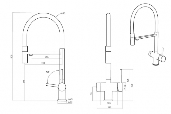 Смеситель EMAR EC-7024WHT